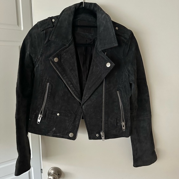 Blank NYC Distressed Black Leather Jacket - Picture 1 of 3